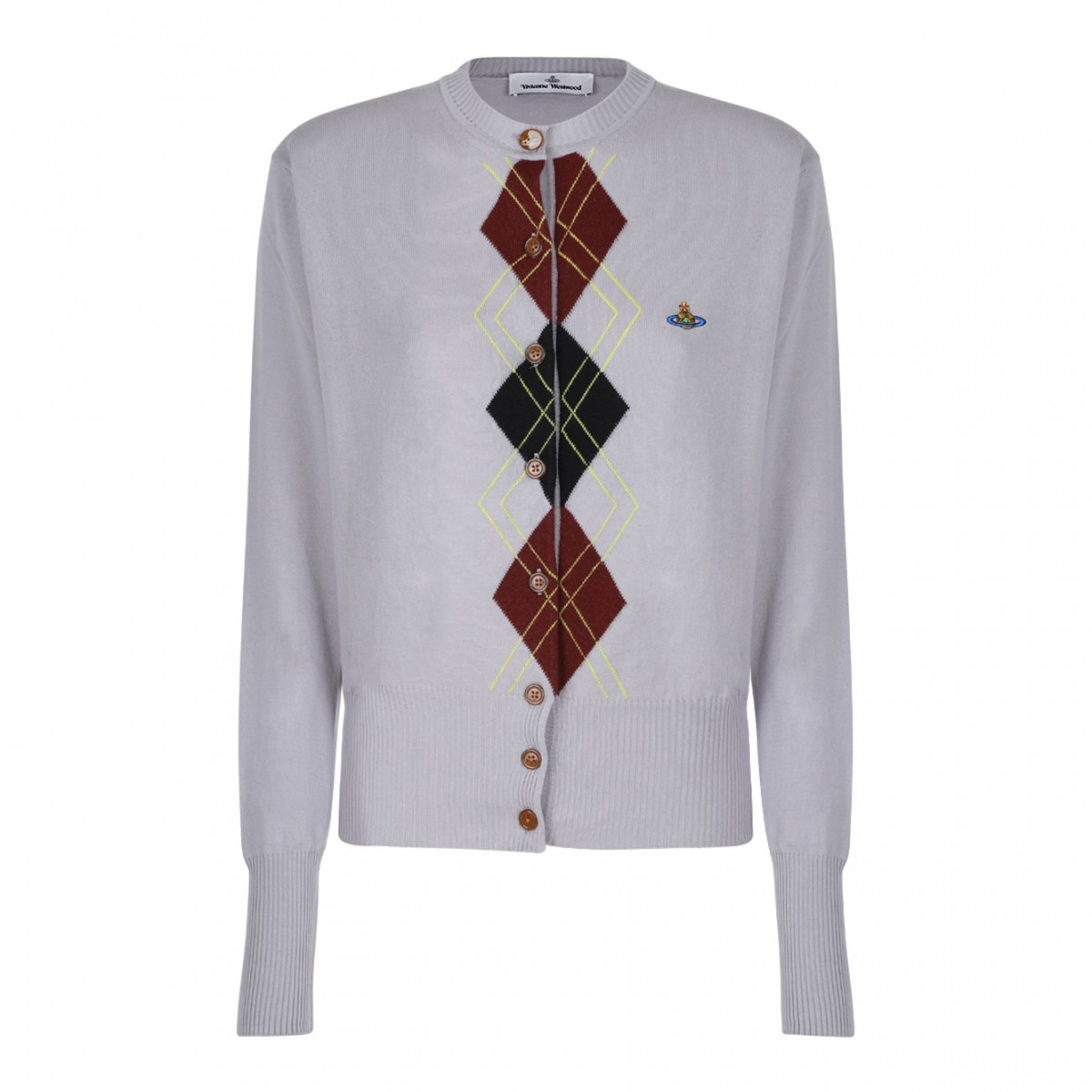 Light Grey Argyle Cardigan