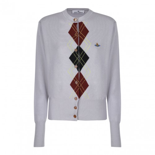 Light Grey Argyle Cardigan