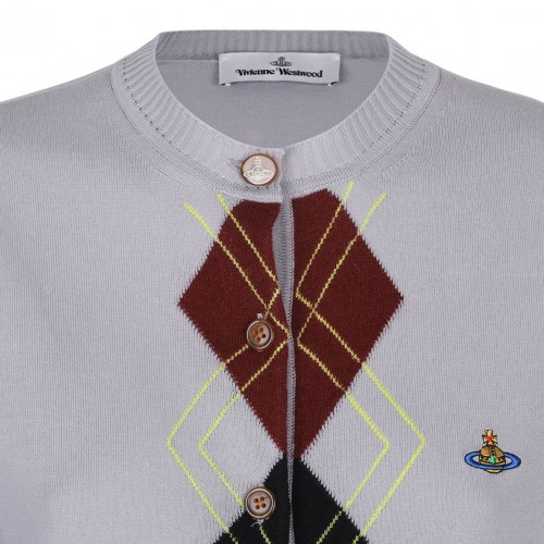Light Grey Argyle Cardigan
