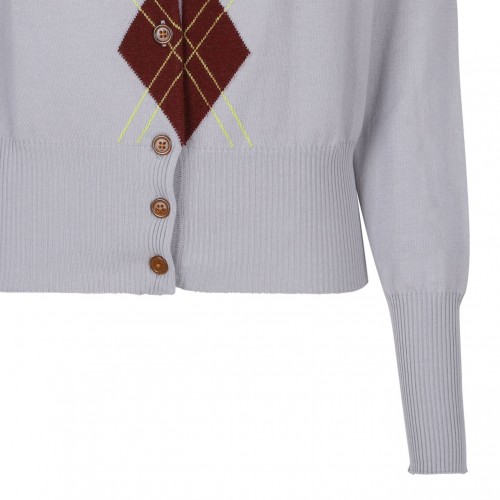 Light Grey Argyle Cardigan