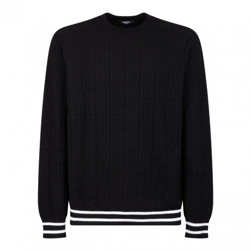 Black Patterned Jacquard Jumper