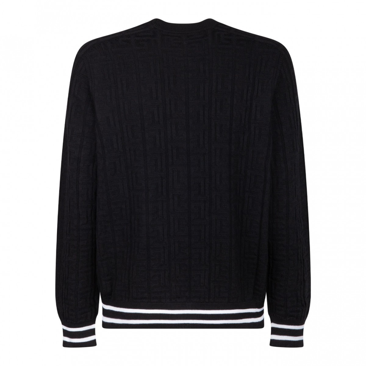 Black Patterned Jacquard Jumper