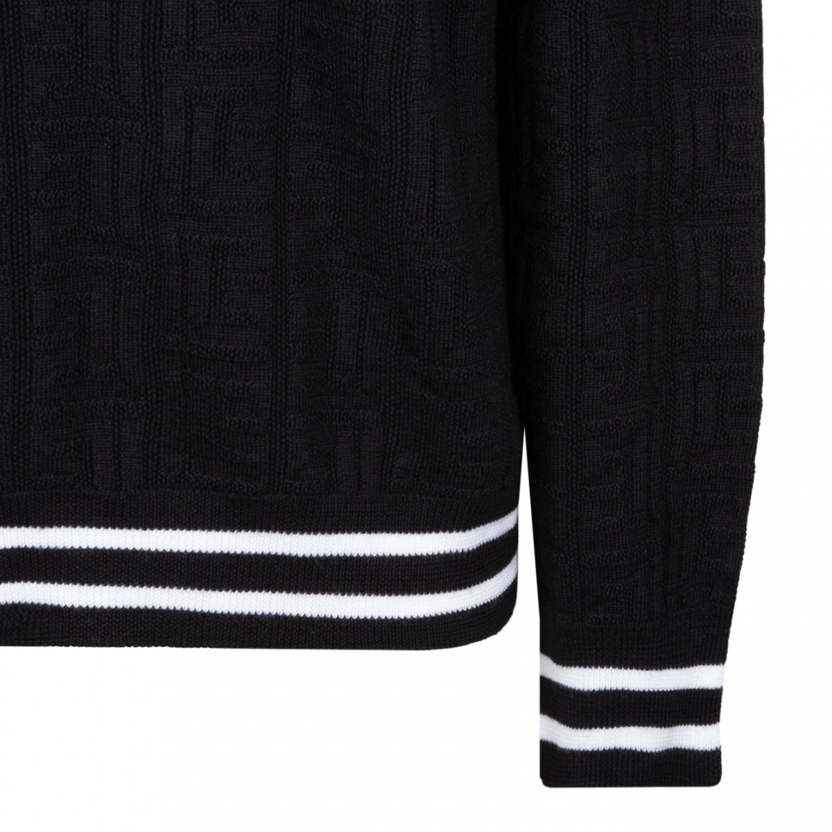 Black Patterned Jacquard Jumper