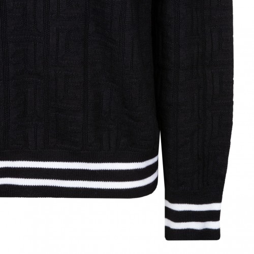 Black Patterned Jacquard Jumper