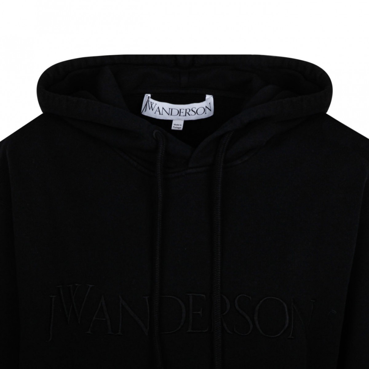 Black Logo Embroidered Hoodie