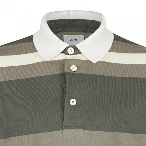 Stripe Pattern Polo Shirt