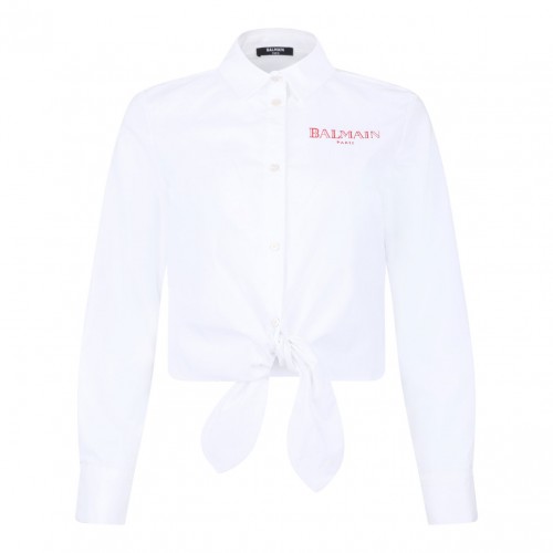 White Knot Detail Shirt