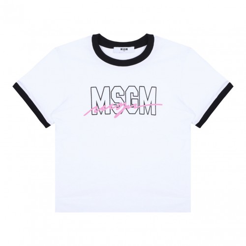 White Logo Print T-Shirt
