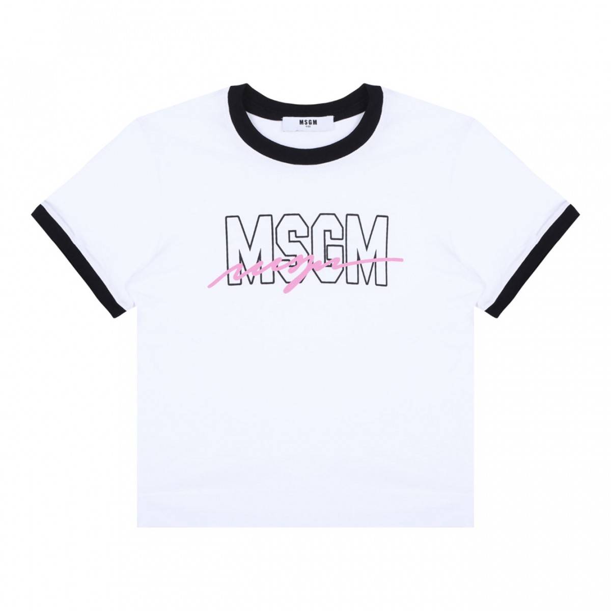 White Logo Print T-Shirt