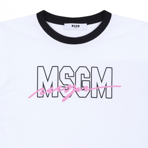 White Logo Print T-Shirt