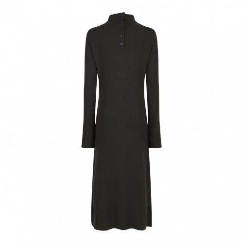 Brown Midi Wool Dress 2