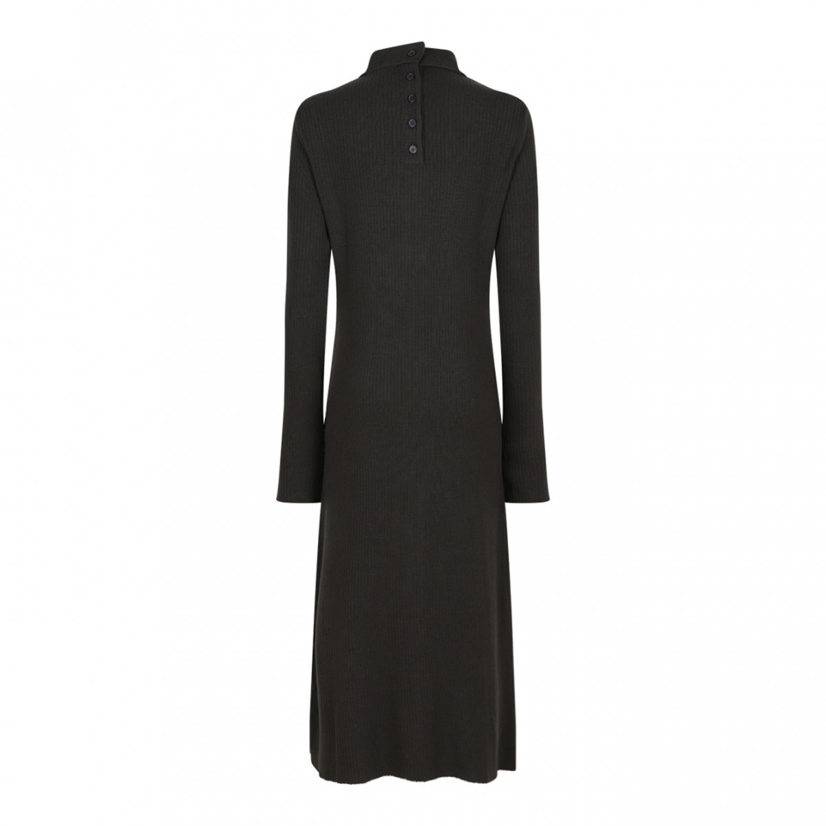 Brown Midi Wool Dress