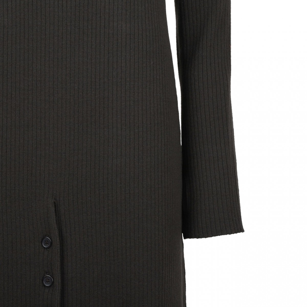 Brown Midi Wool Dress