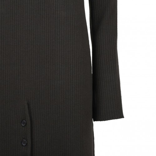 Brown Midi Wool Dress