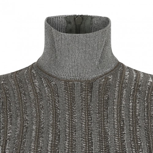 Metallic Olive Minidress