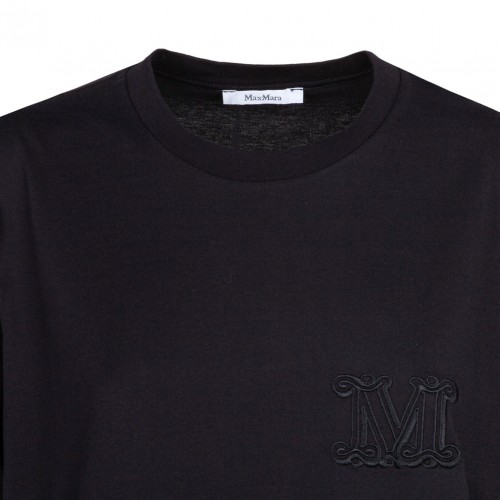 Black Logo Embroidered T-Shirt