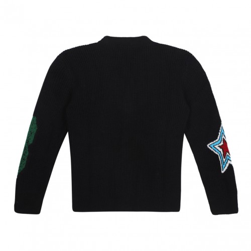 Black Intarsia Knit Cardigan 2