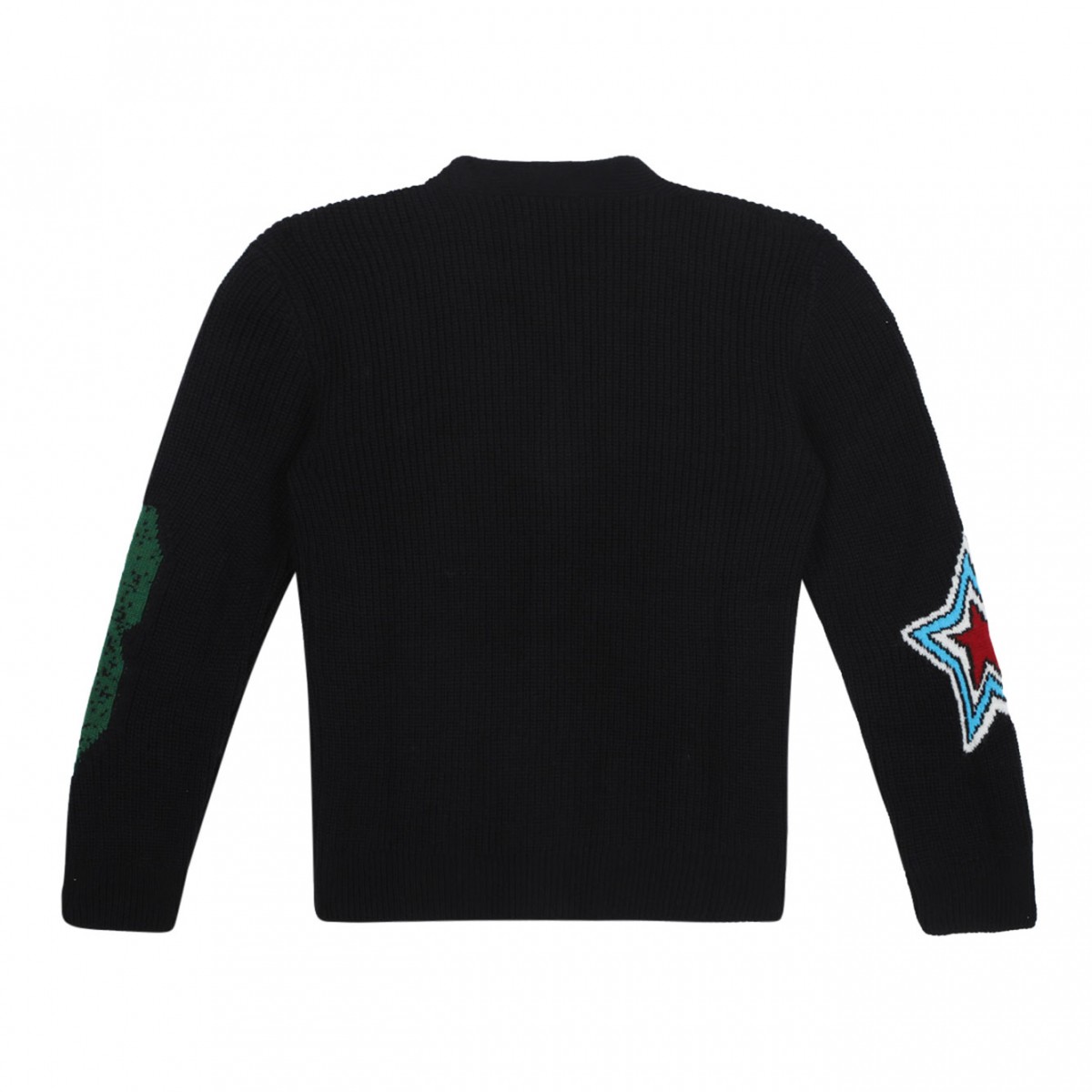 Black Intarsia Knit Cardigan