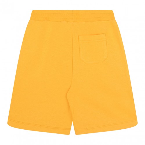 Warm Apricot and White Logo-Print Bermuda Shorts 2