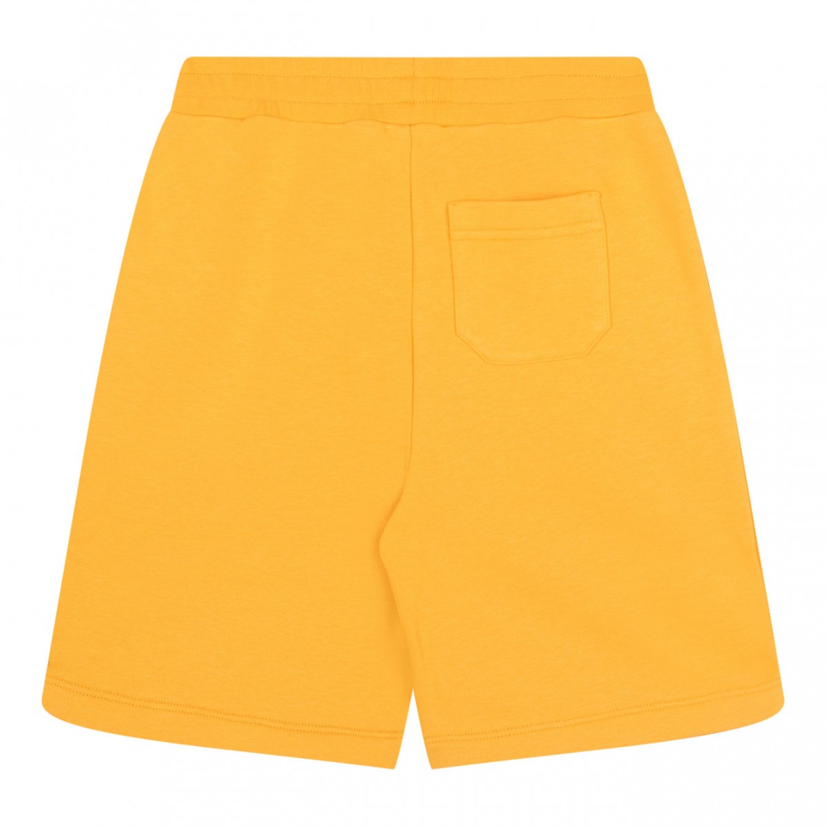 Warm Apricot and White Logo-Print Bermuda Shorts