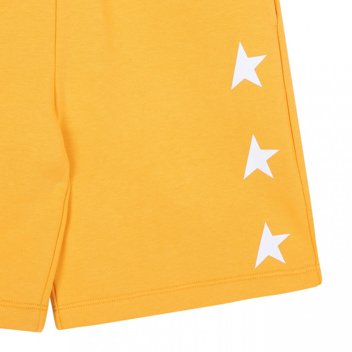 Warm Apricot and White Logo-Print Bermuda Shorts
