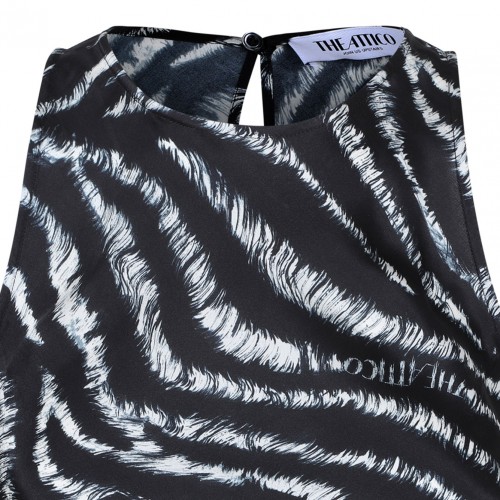 Black Zebra Print Mini Dress