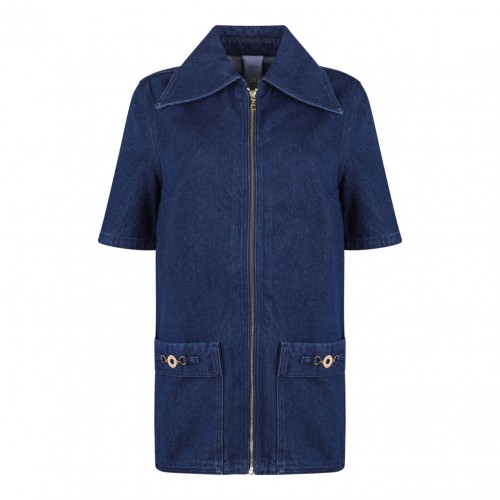 Navy Blue Denim Mini Dress