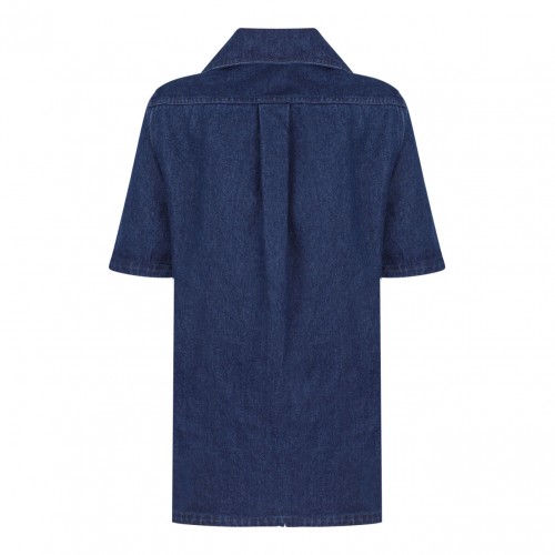 Navy Blue Denim Mini Dress