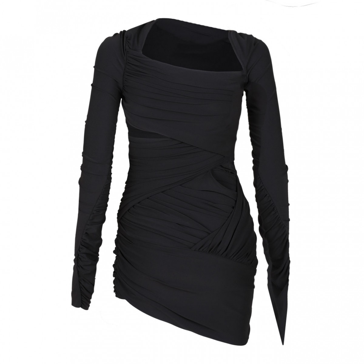 Black Wrap Mini Dress