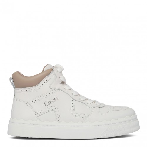 White and Beige Lauren Sneakers