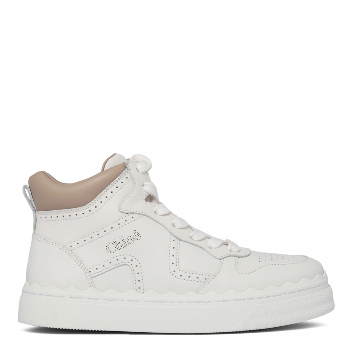 White and Beige Lauren Sneakers