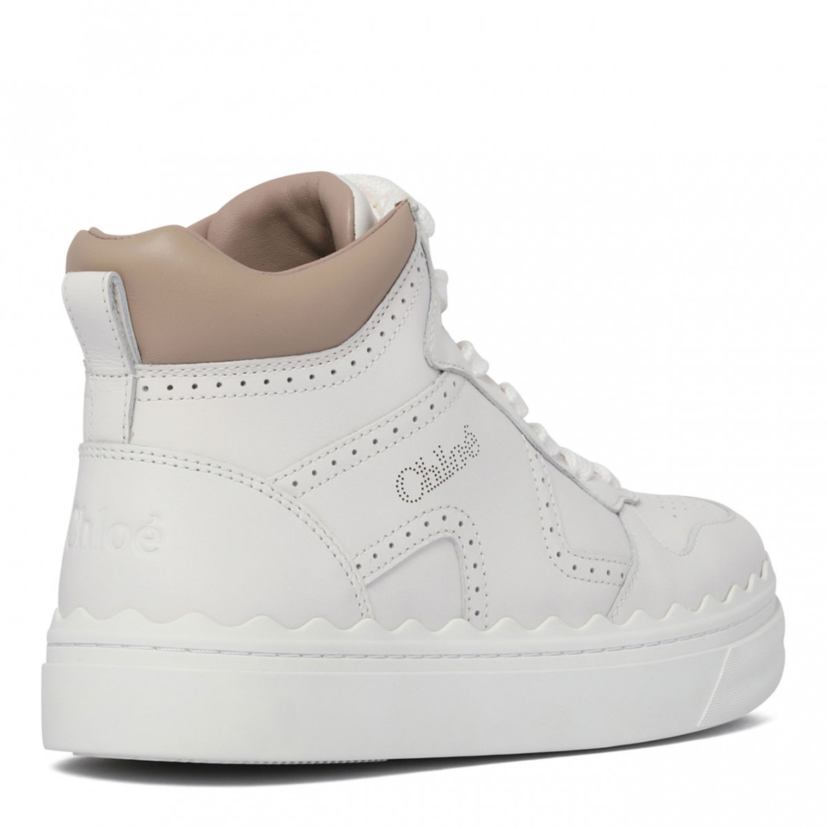 White and Beige Lauren Sneakers