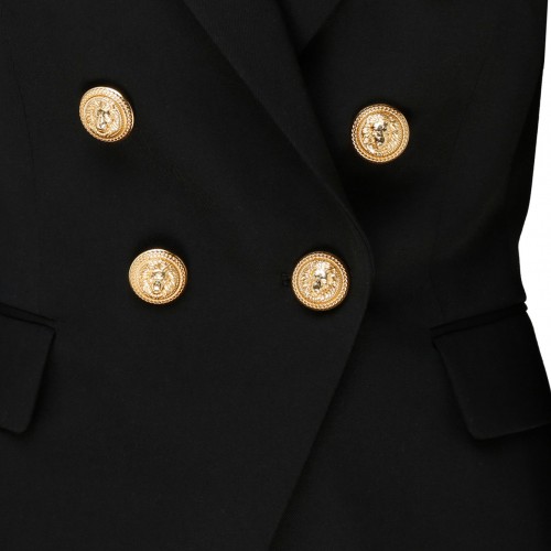 Black Wool Double Breasted Blazer