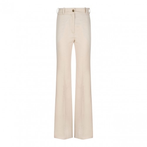 Sand Beige Flared Trousers