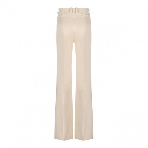 Sand Beige Flared Trousers