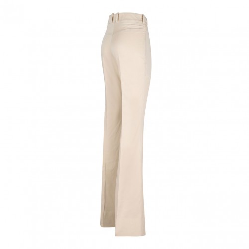 Sand Beige Flared Trousers