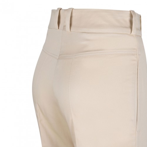 Sand Beige Flared Trousers