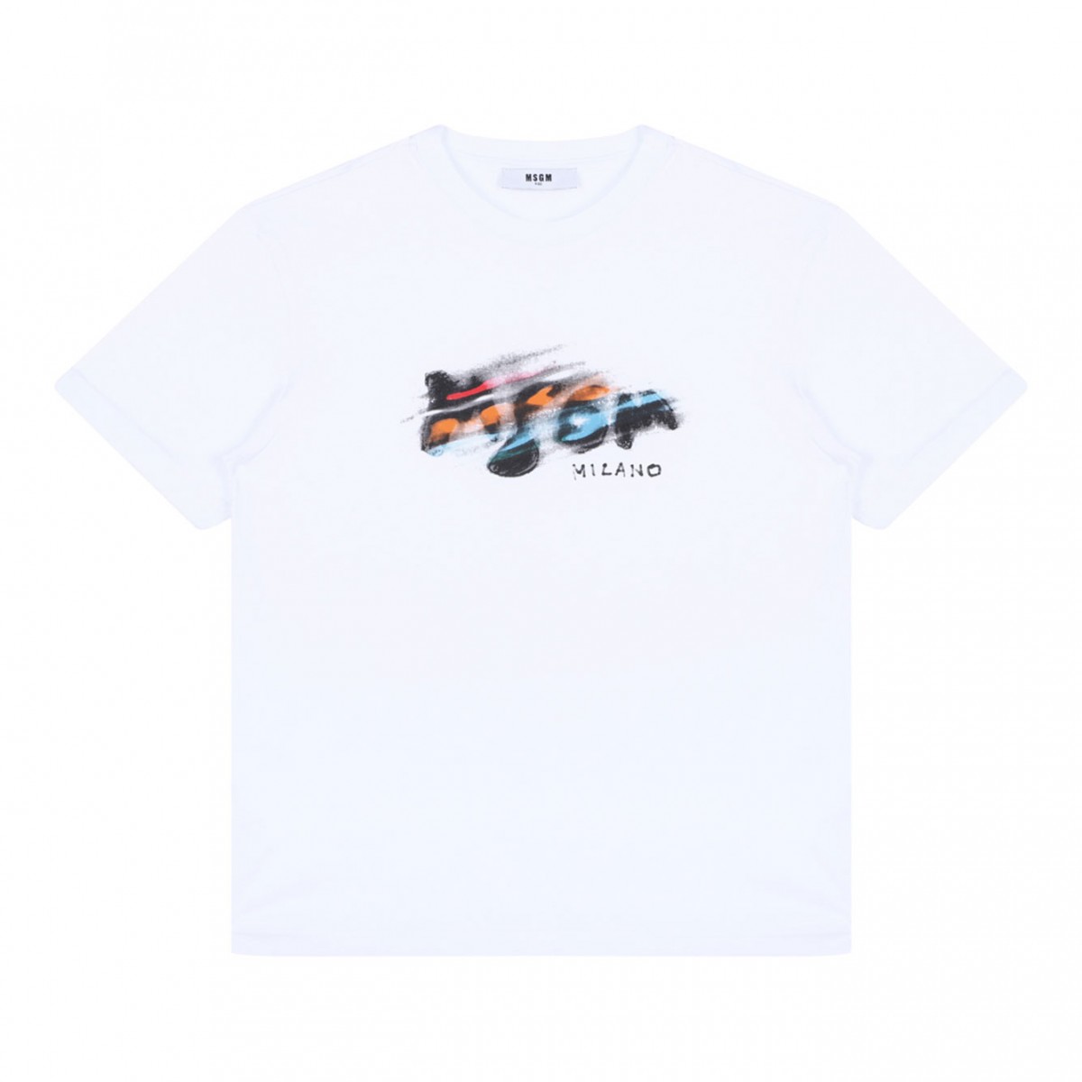 White Logo Print T-Shirt