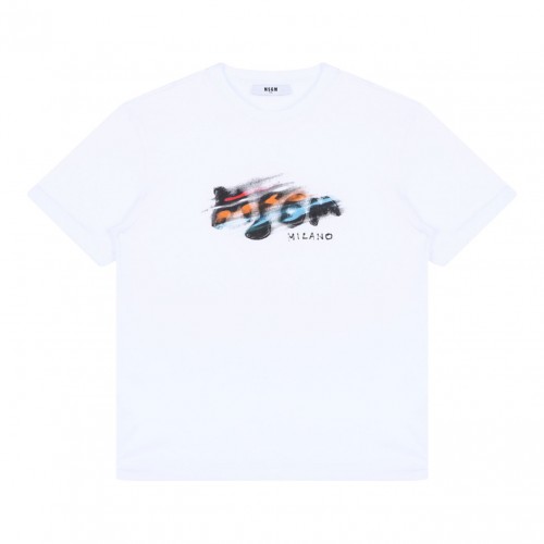 White Logo Print T-Shirt