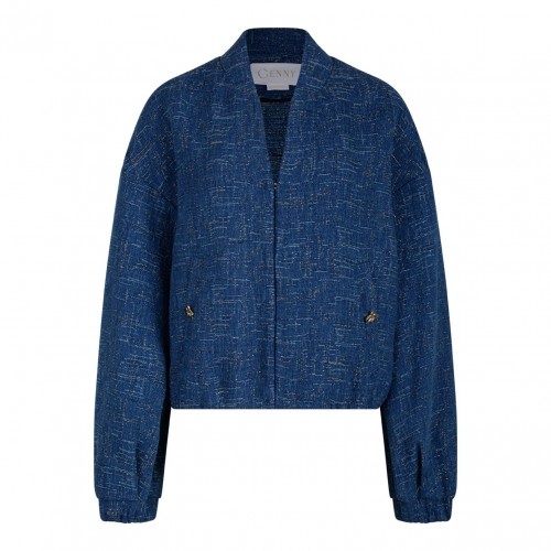 Denim Jacquard Bomber