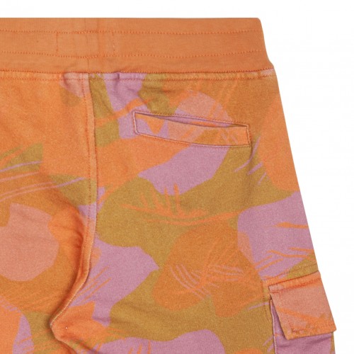Orange Compass Patch Camouflage Shorts