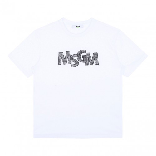 White Logo Print T-Shirt