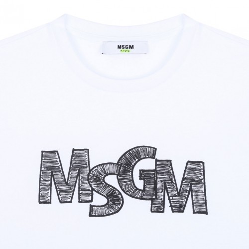 White Logo Print T-Shirt