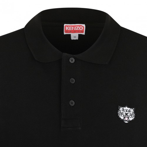 Black Happy Tiger Polo Shirt