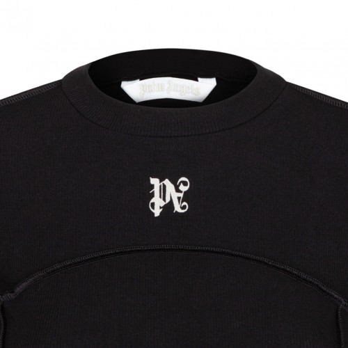 Black Logo Print Minidress