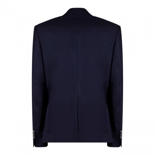Blue Embossed Buttons Blazer
