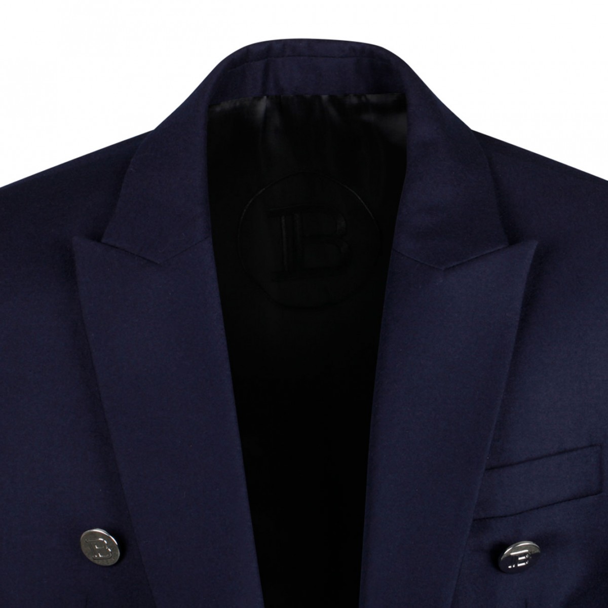 Blue Embossed Buttons Blazer