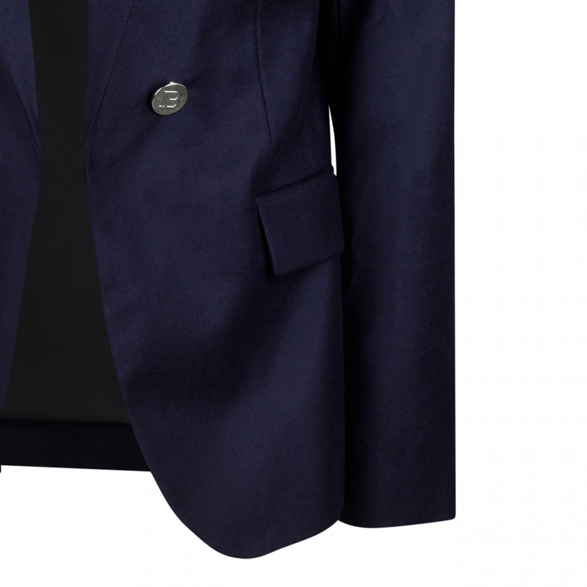 Blue Embossed Buttons Blazer