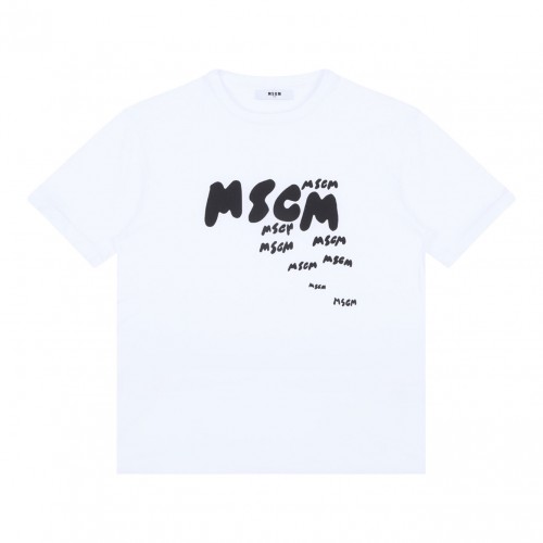 White Logo Print T-Shirt