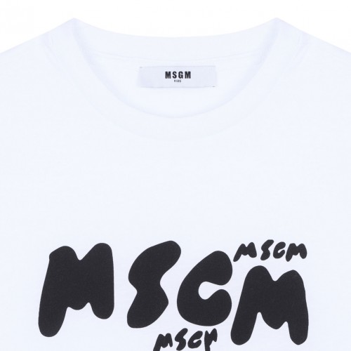 White Logo Print T-Shirt